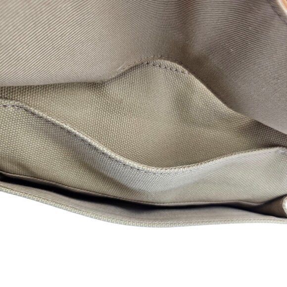 Eddie Bauer Canvas & Leather Small Tote Braided Double Handles Buckle Accent - Picture 7 of 16